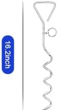 Dog Tie Out Cable and Stake, 40FT Outdoor Dog Leash for Yard Training, Running, Hiking,Camping,with 16 Inch Heavy Duty Dog Anchor Spiral Stake for Small to Medium Dogs(Blue)