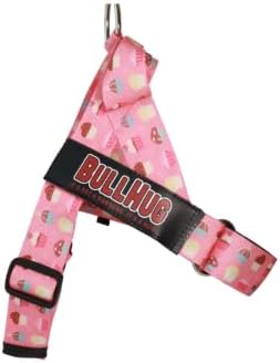 BULLHUG Adjustable Dog Harness– No Pull, No Choke – for English Bulldogs, French Bulldogs, Pugs & Broad-Chested Breeds – Easy, Safe Walks (Cups, Small)