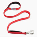 DF Co. Classic Dog Leash | Strain-Free, Shock Resistant, Prevents Jolts, Maintain Control | Durable Waterproof Material with Heavy Duty Clip & D-Ring (Red, Regular)