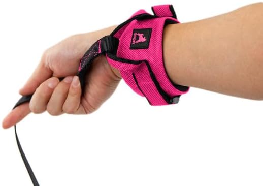 Gooby Easy Fit Wrist Band Surfer Leash - Hot Pink, 6 FT - Comfortable Hands Free Leash with Elastic Band for Small, Medium and Large Dogs