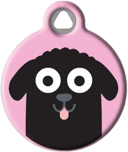 Dog Tag Art Newfoundland Girl Personalized Pet ID Tag for Dogs, Silent Polymer Coated Nametag with Customized Identification Information - Large 1.25" Diameter