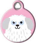 Dog Tag Art Sheepdog Girl Personalized Pet ID Tag for Dogs, Silent Polymer Coated Nametag with Customized Identification Information - Small .875" Diameter