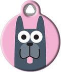 Dog Tag Art Great Dane Girl Personalized Pet ID Tag for Dogs, Silent Polymer Dog Tag with Customized Identification Information - Large 1.25" Diameter