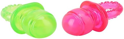 HEEPDD 2Pcs Dog Pacifier Chew Toys, Pet Puppy Molar Chewing Training Toys Bite Rubber Clean Teeth Tools for Pet Puppy Dogs Cats (Red Green)