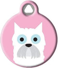 Dog Tag Art West Highland Girl Personalized Pet ID Tag for Dogs, Silent Polymer Coated Nametag with Customized Identification Information - Large 1.25" Diameter