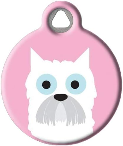 Dog Tag Art West Highland Girl Personalized Pet ID Tag for Dogs, Silent Polymer Coated Nametag with Customized Identification Information - Large 1.25" Diameter