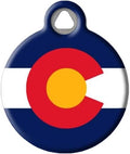 Dog Tag Art Colorado Flag Personalized United States Flag Pet ID Tag for Dogs and Cats, Silent Polymer Coated Coloradan Flag Dog Tag with Customized Identification Information - Large 1.25" Diameter