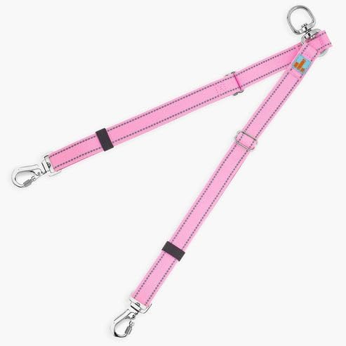 DF Co. Leash Splitter | Walk Two Dogs with Complete Control - 360° Swivel, Tangle Free, Adjustable Length, Reflective Webbing, Heavy Duty Clips (Pink Camo)