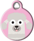 Dog Tag Art Poodle Doodle Girl Personalized Pet ID Tag for Dogs, Silent Polymer Coated Nametag with Customized Identification Information - Large 1.25" Diameter