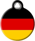Dog Tag Art German Flag Personalized Pet ID Tag for Dogs and Cats, Silent Flag of Germany Dog Tag with Customized Identification Information Small .875" Diameter