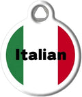 Dog Tag Art Italian Personalized Pet ID Tag for Dogs and Cats, Silent Polymer Coated Stainless Steel Nametag with Customized Idenification Information, Large 1.25" Diameter