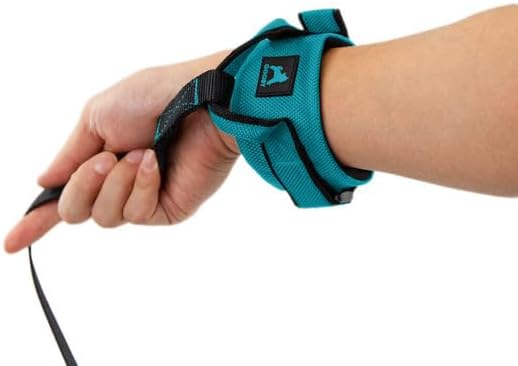 Gooby Easy Fit Wrist Band Surfer Leash - Turquoise, 6 FT - Comfortable Hands Free Leash with Elastic Band for Small, Medium and Large Dogs