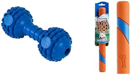 JW Pet Chompion Heavyweight Dog Chew Toy & Chuckit! Ultra 12 Inch Fetch Stick Bundle - Interactive Dog Toys for Large Breeds