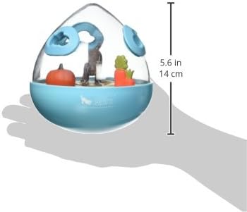 Wobble Ball Interactive Food & Treat Dispensing Puzzle Toy for Puppies & Dogs - Slow Feeder, Mental Enrichment, Forage Skills, Training, Relieves Boredom - Dishwasher Safe, Easy Clean (Sea Foam Blue)