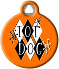 Dog Tag Art Vintage-Retro ’60s Mod Custom Pet ID Tag for Dogs and Cats, Personalized Dog Tag with Customized Identification Info, Retro Top, Large (1.25" Diameter)