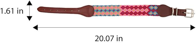 Eternia Premium Leather Dog Collar - Adjustable Handcrafted Collar for Small to Large Dogs (Pink/Orange, M)