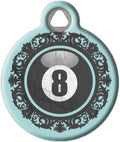 Dog Tag Art Vintage-Retro ’60s Mod Custom Pet ID Tag for Dogs and Cats, Personalized Dog Tag with Customized Identification Info, Victorian 8 Ball, Large (1.25" Diameter)