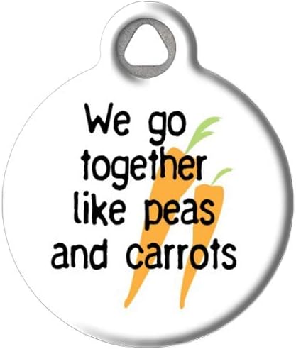 Dog Tag Art Food-Themed Custom Pet ID Tags for Dogs and Cats, Personalized Dog Tags with Customized Identification Informatio - Like Peas and Carrots-Carrots - Small