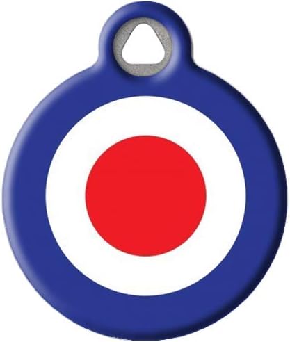 Dog Tag Art Vintage-Retro ’60s Mod Custom Pet ID Tag for Dogs and Cats, Personalized Dog Tag with Customized Identification Info, 60's Mod Roundel, Large (1.25" Diameter)