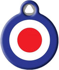 Dog Tag Art Vintage-Retro ’60s Mod Custom Pet ID Tag for Dogs and Cats, Personalized Dog Tag with Customized Identification Info, 60's Mod Roundel, Large (1.25" Diameter)