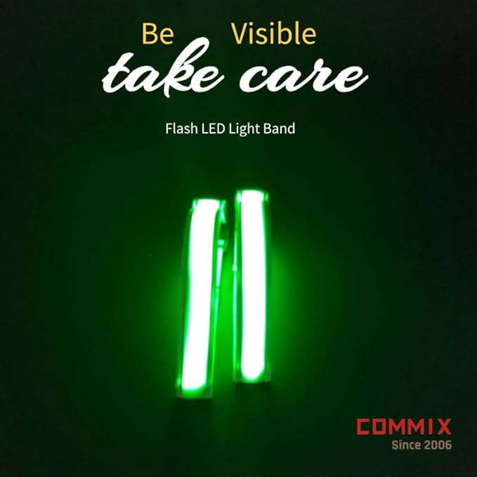 2-Pack Flash LED Pet Safety Collar Light Band - Green