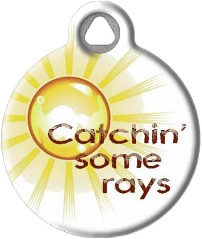 Dog Tag Art Nature and Outdoors Custom Pet ID Tag for Dogs and Cats, Personalized Dog Tag with Customized Identification, Catch Some Rays, Large (1.25" Diameter)