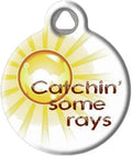 Dog Tag Art Nature and Outdoors Custom Pet ID Tag for Dogs and Cats, Personalized Dog Tag with Customized Identification, Catch Some Rays, Large (1.25" Diameter)