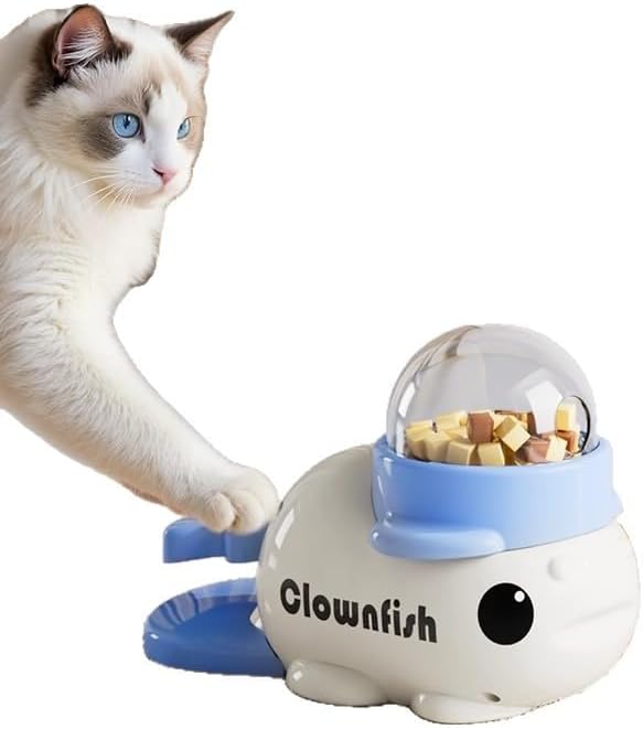 Interactive Dog Puzzle Toy, Slow Feeder Bowl for Cats and Dogs, Mental Stimulation Enrichment Toy, Indoor Pet Feeder with Silicone Mat to Keep Pets Busy (Blue)