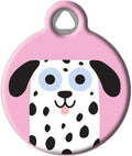 Dog Tag Art Dalmatian Girl Personalized Pet ID Tag for Dogs, Silent Polymer Coated Dog Tag with Customized Identification Information - Large 1.25" Diameter