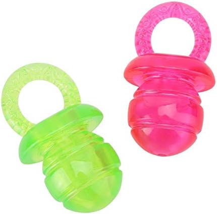 HEEPDD 2Pcs Dog Pacifier Chew Toys, Pet Puppy Molar Chewing Training Toys Bite Rubber Clean Teeth Tools for Pet Puppy Dogs Cats (Red Green)