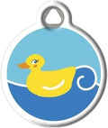 Dog Tag Art Just Ducky Lupine Pattern Custom Pet ID Tag for Dogs and Cats, Silent Polymer Coated Stainless Steel Nametag with Customized Identification Information - Small .875" Diameter