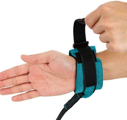 Gooby Easy Fit Wrist Band Surfer Leash - Turquoise, 6 FT - Comfortable Hands Free Leash with Elastic Band for Small, Medium and Large Dogs