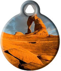 Dog Tag Art Nature and Outdoors Custom Pet ID Tag for Dogs and Cats, Personalized Dog Tag with Customized Identification, Arches National Park, Small (7/8" Diameter)