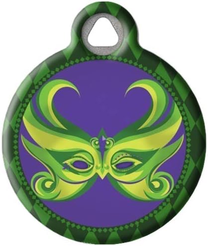 Dog Tag Art Big Easy Lupine Pattern Personalized Pet ID Tag for Dogs and Cats, Silent Polymer Coated Stainless Steel Nametag with Customized Identification Information, Large 1.25" Diameter