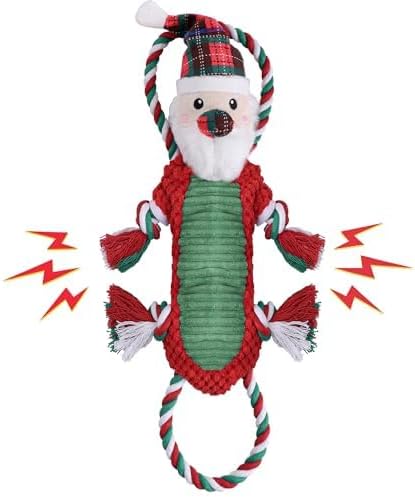 Newget Christmas Dog Toys with Squeaker for Aggressive Chewers - Cute Squeak Toys for Large, Medium, Small Dogs - Interactive Chew Toys, Durable for Puppy Teething