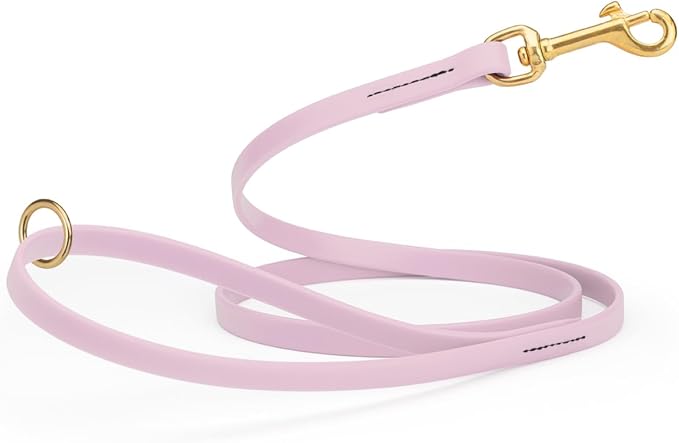Viper Biothane K9 Working Dog Leash Waterproof Lead for Tracking Training Schutzhund Odor-Proof Long Line with Solid Brass Snap for Puppy Medium and Large Dogs 4ft, Pastel Purple