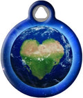 Dog Tag Art Nature and Outdoors Custom Pet ID Tag for Dogs and Cats, Personalized Dog Tag with Customized Identification, Love The Earth, Large (1.25" Diameter)
