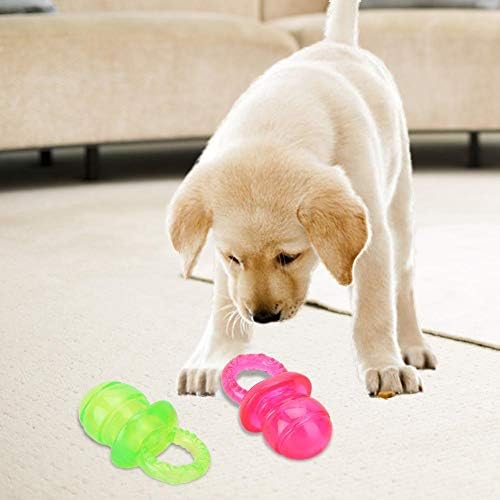 HEEPDD 2Pcs Dog Pacifier Chew Toys, Pet Puppy Molar Chewing Training Toys Bite Rubber Clean Teeth Tools for Pet Puppy Dogs Cats (Red Green)