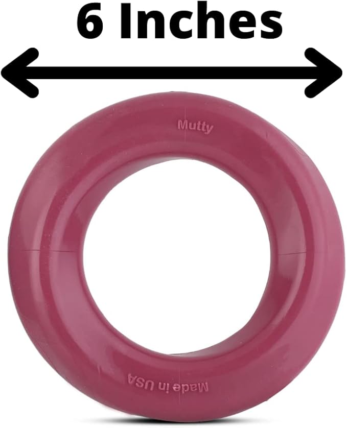 Mutty Dog Chew Ring - Made in USA Dog Toys for Chewers - One Meal Donated to Shelters per Toy - Durable Rubber Puppy and Adult Dog Toy - Non-Toxic 100% Food Grade Materials