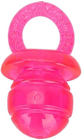 5PCS Pet Dog Chewing Toy, Pacifier Shaped Pet Dogs Teether Teething Sounding Interactive Chew Toy(Red)