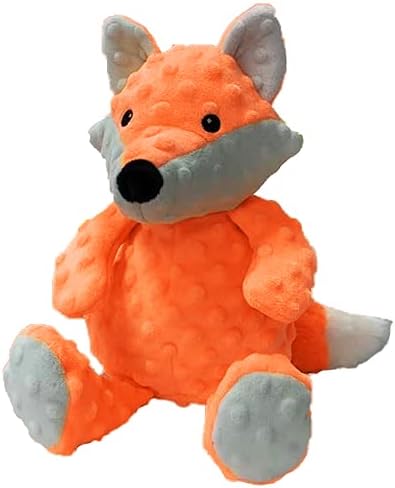 PETLOU Dog Plush Toys,Interactive Stuffed Dog Squeaky Toys Chew Dog Toys for Medium Dog Small Large Dogs,Dotty Friends Dog Toy (12 INCH, Dotty Friends-Fox)