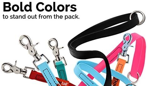Tiger Tail 4FT Green Premium Coated Nylon Dog Leash for Large Medium & Small Dogs - Waterproof and Odor Proof, Alternative-Leather Lead | Green, 4ft