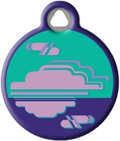 Dog Tag Art Purple Haze Lupine Pattern Personalized Pet ID Tag for Dogs and Cats, Silent Polymer Coated Stainless Steel Nametag with Customized Identificaion Information, Small .875" Diameter