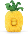 P.L.A.Y. PET LIFESTYLE AND YOU P.L.A.Y. Cute Plush Dog Toys - Tropical Paradise Summer Themed 4-in-1 Squeaker Chew Toy, Great for Puppies Dogs, Machine Washable (Paws Up Pineapple)