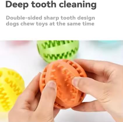 PAW-FECT Piece Dog Treat Dispenser Toy Ball, Soft and Durable Natural Rubber Teeth Cleaning Interactive Dog Toy Dogs, Pack of 2 (1 Red/1 Green) 2.8" Perfect Sized