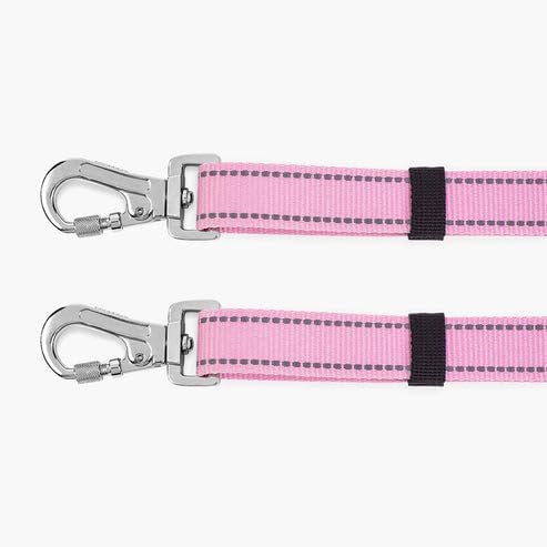 DF Co. Leash Splitter | Walk Two Dogs with Complete Control - 360° Swivel, Tangle Free, Adjustable Length, Reflective Webbing, Heavy Duty Clips (Pink Camo)