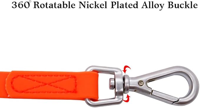 Waterproof Dog Training Leash 50FT 30FT 15FT 10FT 5FT Heavy Duty Recall Long Lead for Large Medium Small Dogs (30FT, Orange)