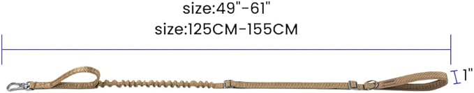 EXCELLENT ELITE SPANKER Tactical Dog Leash Heavy Duty 5-6FT Adjustable No Pull Military Bungee Dog Leash Elastic Leads Rope with 2 Padded Control Handle for Medium Large X-Large Dogs(Coyote Brown)