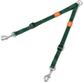 HOWGO Double Dog Leash, No Tangle 360° Swivel, Adjustable Two Padded Handles, Double Clip Dog Leash Coupler Splitter for 30~150 lbs Large and Medium Breeds (Green, 4/5'' x 0.9 FT, Ultralight)