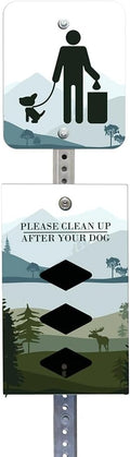 DISPENSE-ART™ collection "Mountain Landscape" - Custom UV printed design on rust-proof aluminum 7' dog waste station with 400 dog waste roll bags